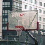 red and white basketball hoop