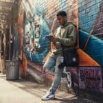 Hip hop journalist reporting on Bronx street