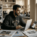 Canadian hip-hop fan browsing news websites