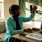 Beginner home rap studio with basic gear