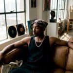 Portrait of Tupac Shakur in studio