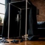 DIY PVC frame vocal booth in home studio