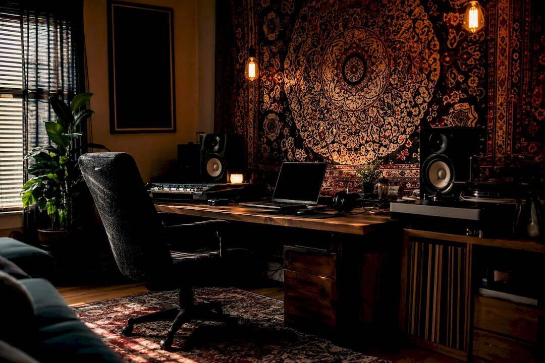 Home studio furniture affecting acoustics