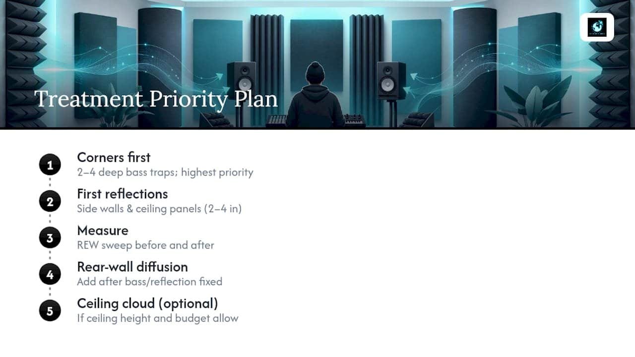 Step-by-step acoustic treatment installation plan