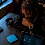 Artist reviewing music submission dashboard