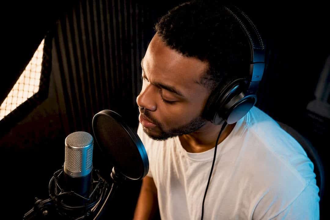 Producer recording multiple vocal tag takes