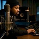 Producer mixing a short vocal tag